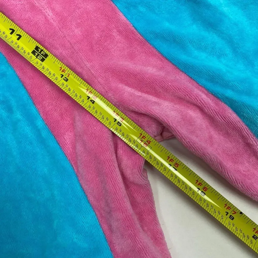 Vintage Girls Bright Color Block Velour Jumpsuit 6-9 Months